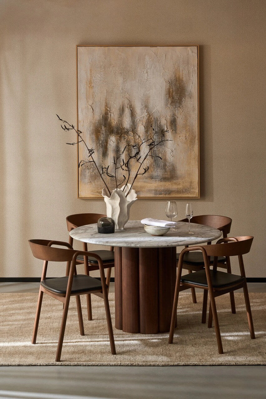 Kora Marble Round Dining Table